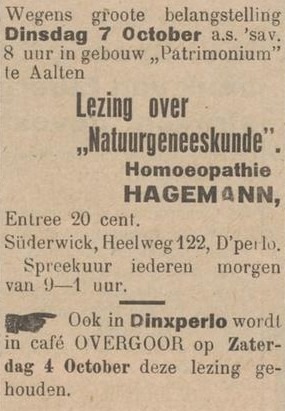 Hagemann, Patrimonium, Aalten - De Graafschapper, 03-10-1930