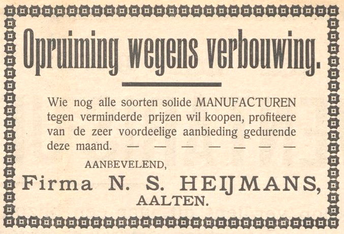 N.S. Heijmans Co., Aalten – Aaltensche Courant, 14 January 1911 