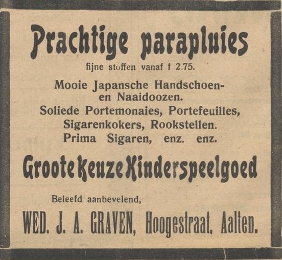 Hogestraat 42, Aalten (Graven) - Nieuwe Aaltensche Courant, 02-12-1921