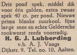 Lubberding, Dijkstraat 9, Aalten - Aaltensche Courant, 01-10-1937