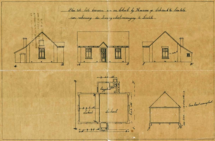 Construction drawing Sunday school Sondernweg, Lintelo