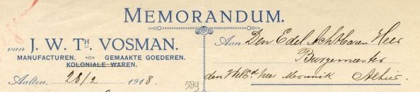 J.W.Th. Vosman Manufacturen (28-02-1918)