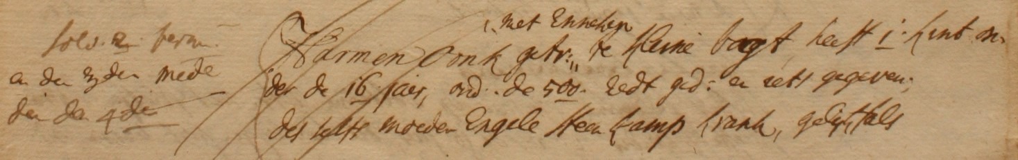 Oonk II, Barlo - Liberale Gifte 1748