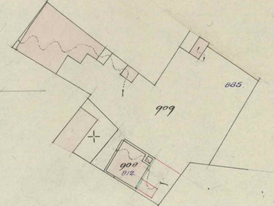 Boterfabriek, Bredevoort - Fragment kadastrale kaart, 1942