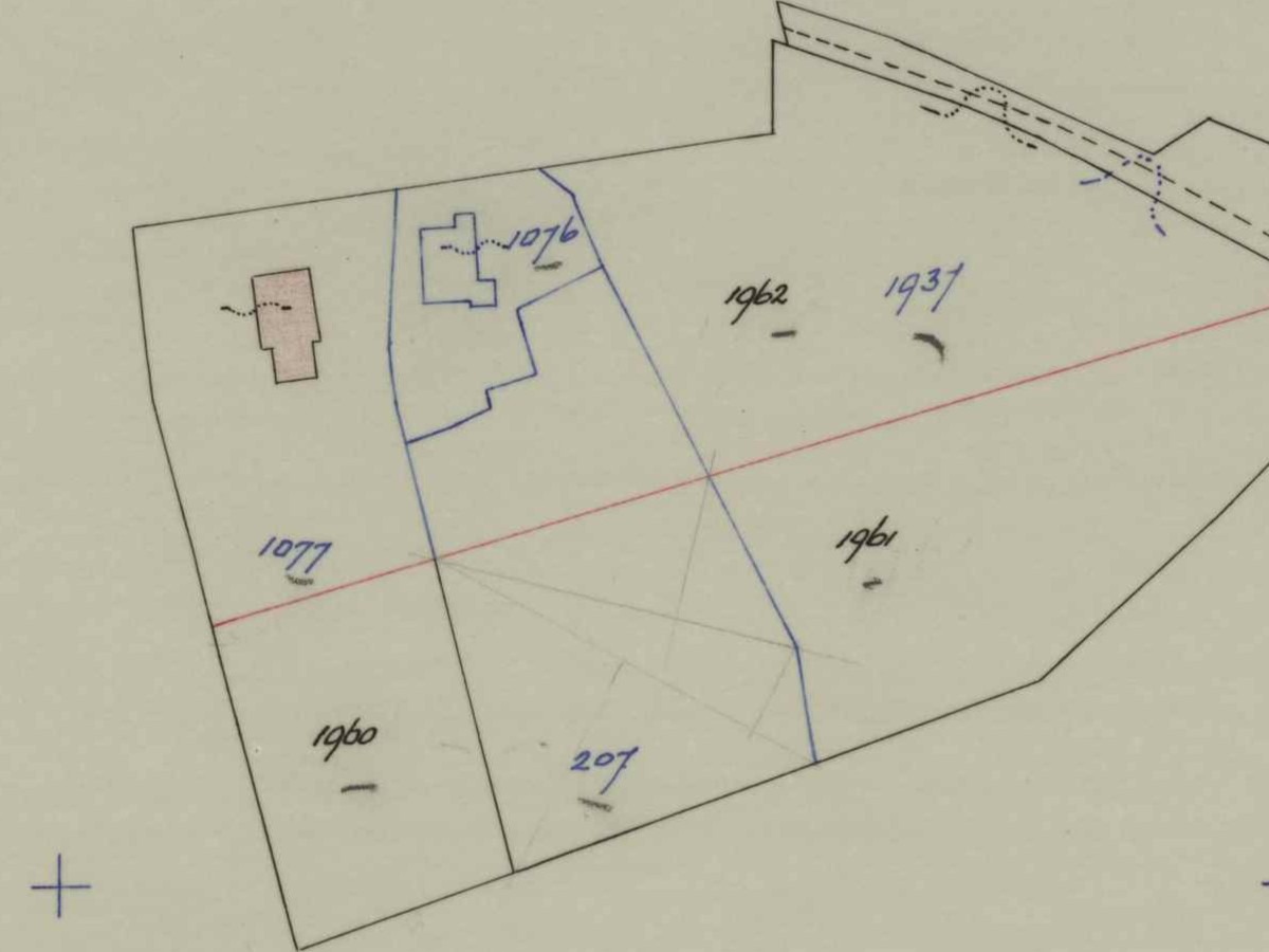 Bouwhuis, 't Klooster - Fragment kadastrale kaart (1967)