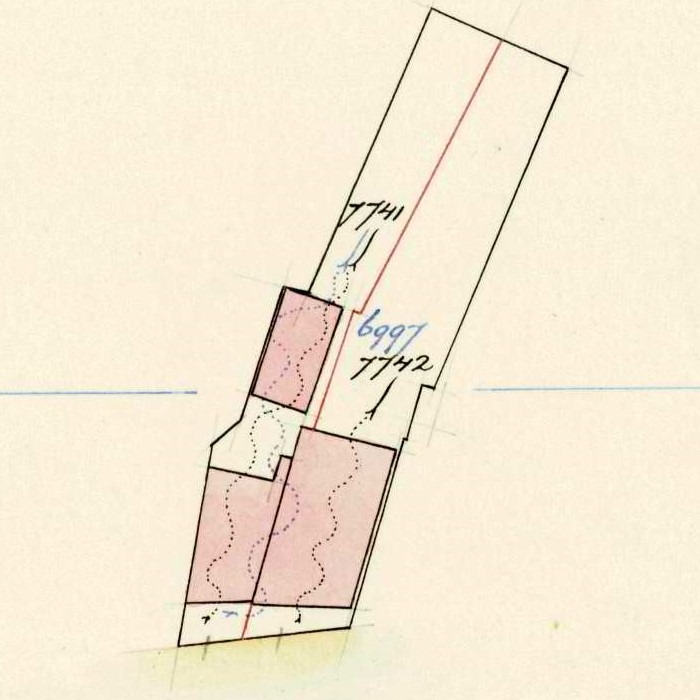 Bredevoortsestraatweg 3-5, Aalten - Fragment kadastrale kaart, 1953