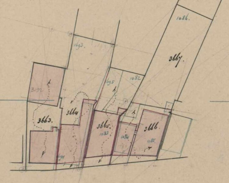Bredevoortsestraatweg, Aalten - Fragment kadastrale kaart, 1881