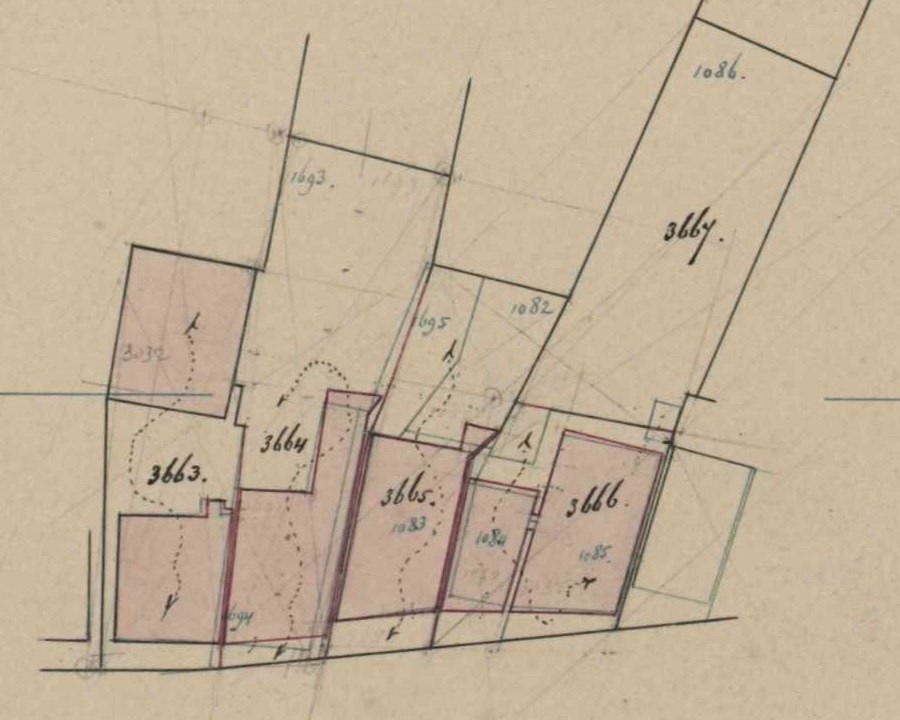Bredevoortsestraatweg, Aalten - Fragment kadastrale kaart, 1881