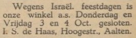 De Haas, Hogestraat - Aaltensche Courant, 27-09-1940