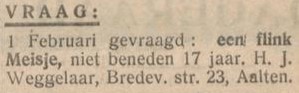 H.J. Weggelaar, Bredevoortsestraat 23 - De Graafschapper, 12-01-1938