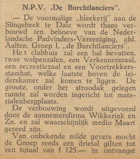 Padvinders Aalten, blekerij - Aaltensche Courant, 12-02-1946