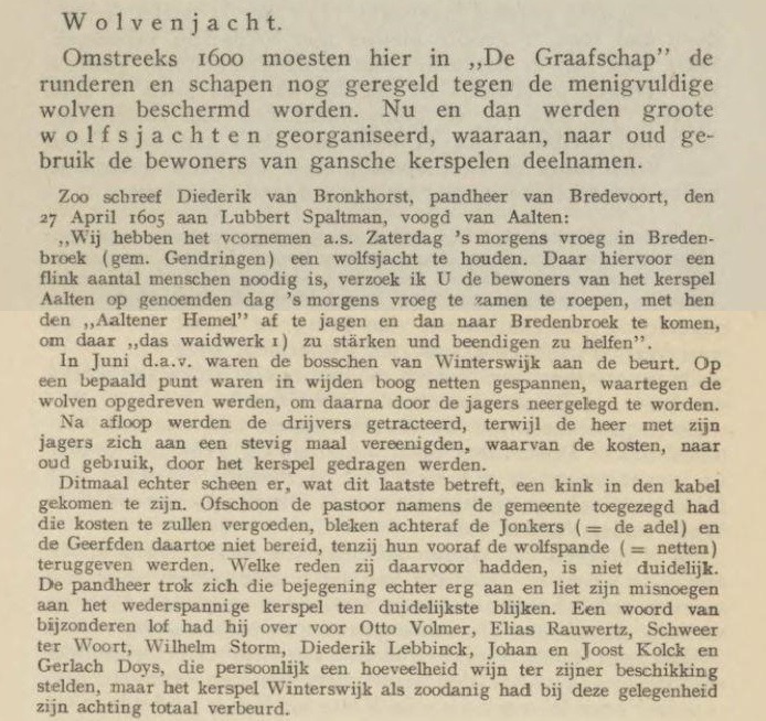 Wolvenjacht in de Achterhoek (1600)