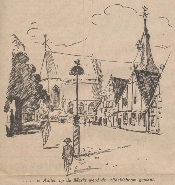 te Aalten op de Markt werd de vrijheidsboom geplant