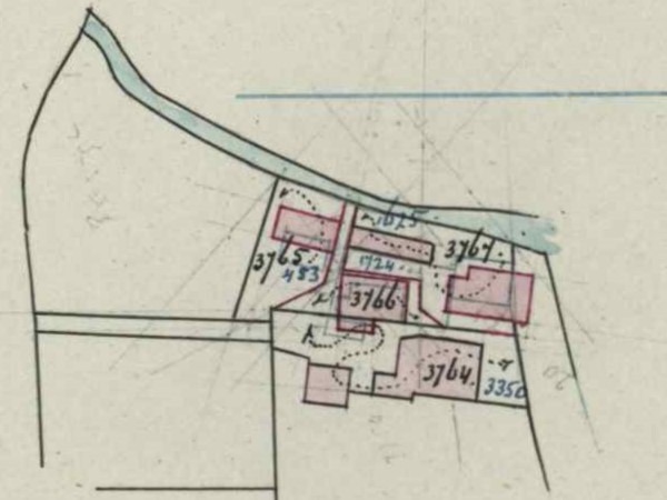 Dijkstraat 18-22, Aalten - Fragment kadastrale kaart, 1882