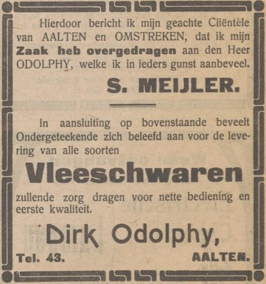 Kerkstraat 7, Aalten (Meijler, Odolphy) - Aaltensche Courant, 30-08-1929