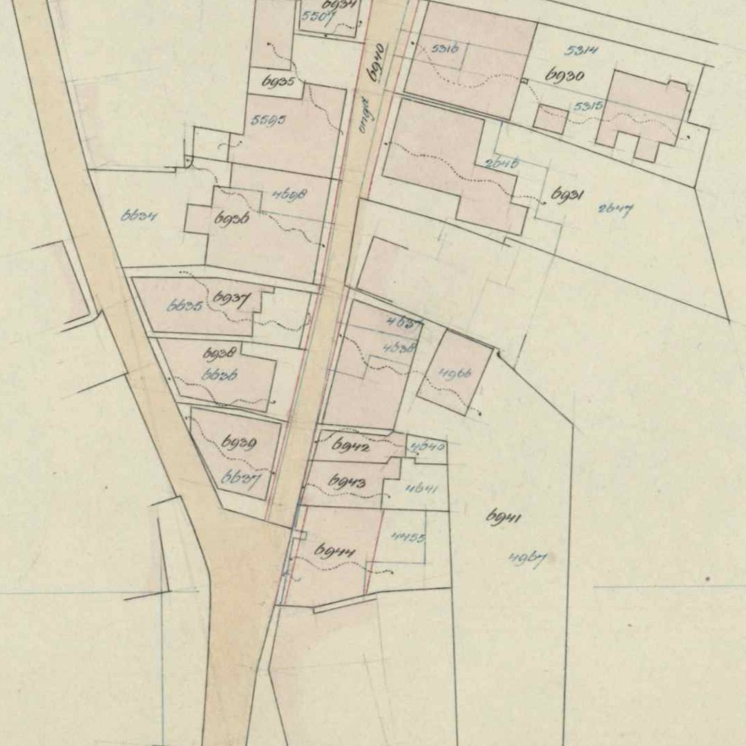Landstraat 4, Aalten - Fragment kadastrale kaart, 1937