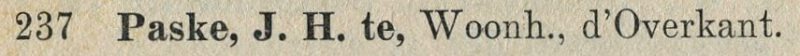 Te Paske, Plein Zuid - Telefoongids 1958