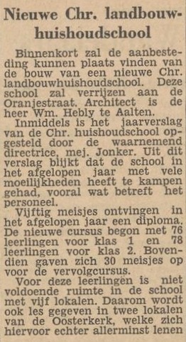 Twentsch dagblad Tubantia, 05-02-1955 Huishoudschool Aalten