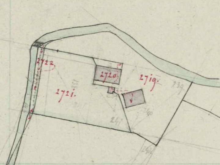 Whemerstraat 2, Aalten (Oude NH Pastorie) - Fragment kadastrale kaart, 1866