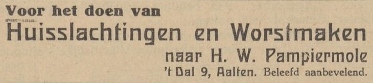 't Dal 9, Aalten (Pampiermole) - Aaltensche Courant, 02-11-1945