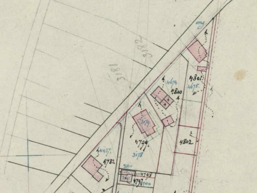 Bredevoortsestraat 46, Aalten - Fragment kadastrale kaart, 1898