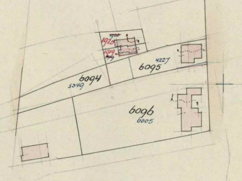 Dijkstraat, Aalten - Fragment kadastrale kaart, 1925