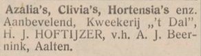 Kweekerij 't Dal, Aalten - De Graafschapper, 06-04-1939