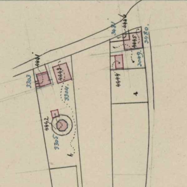 Molen op 't Rot (van Hakstege), Aalten - Fragment kadastrale kaart (1891)