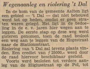 Wegenaanleg 't Dal, Aalten - Tubantia, 20-01-1954