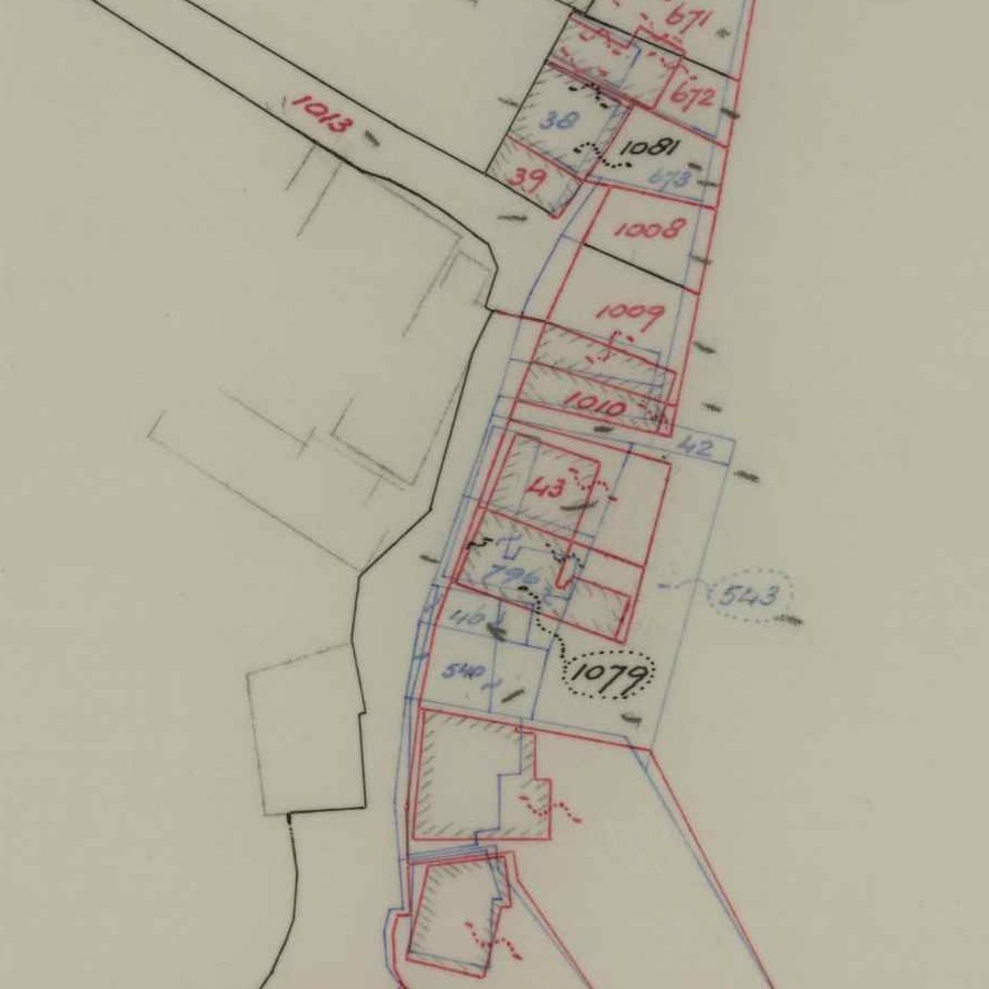 Ambthuiswal, Bredevoort - Fragment kadastrale kaart, 1970
