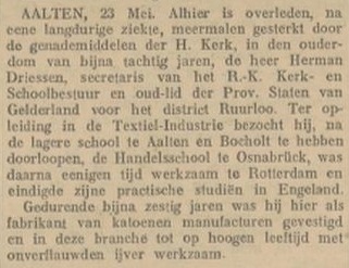 Hermann A.F.C.M. Driessen - De Maasbode, 24-05-1911