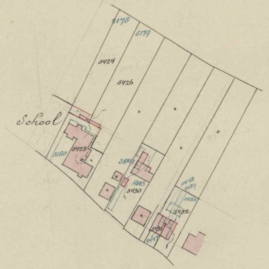 Hogestraat-Beeklaan, Aalten - Fragment kadastrale kaart, 1911