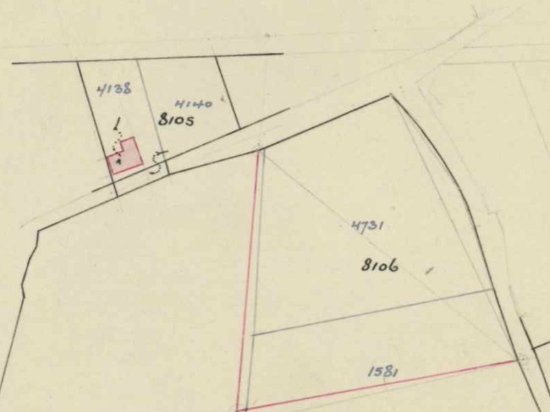 Industriestraat 9, Aalten - Fragment kadastrale kaart (1957)