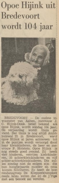 Opoe J.C. Hijink-Oonk - Tubantia, 31-01-1968