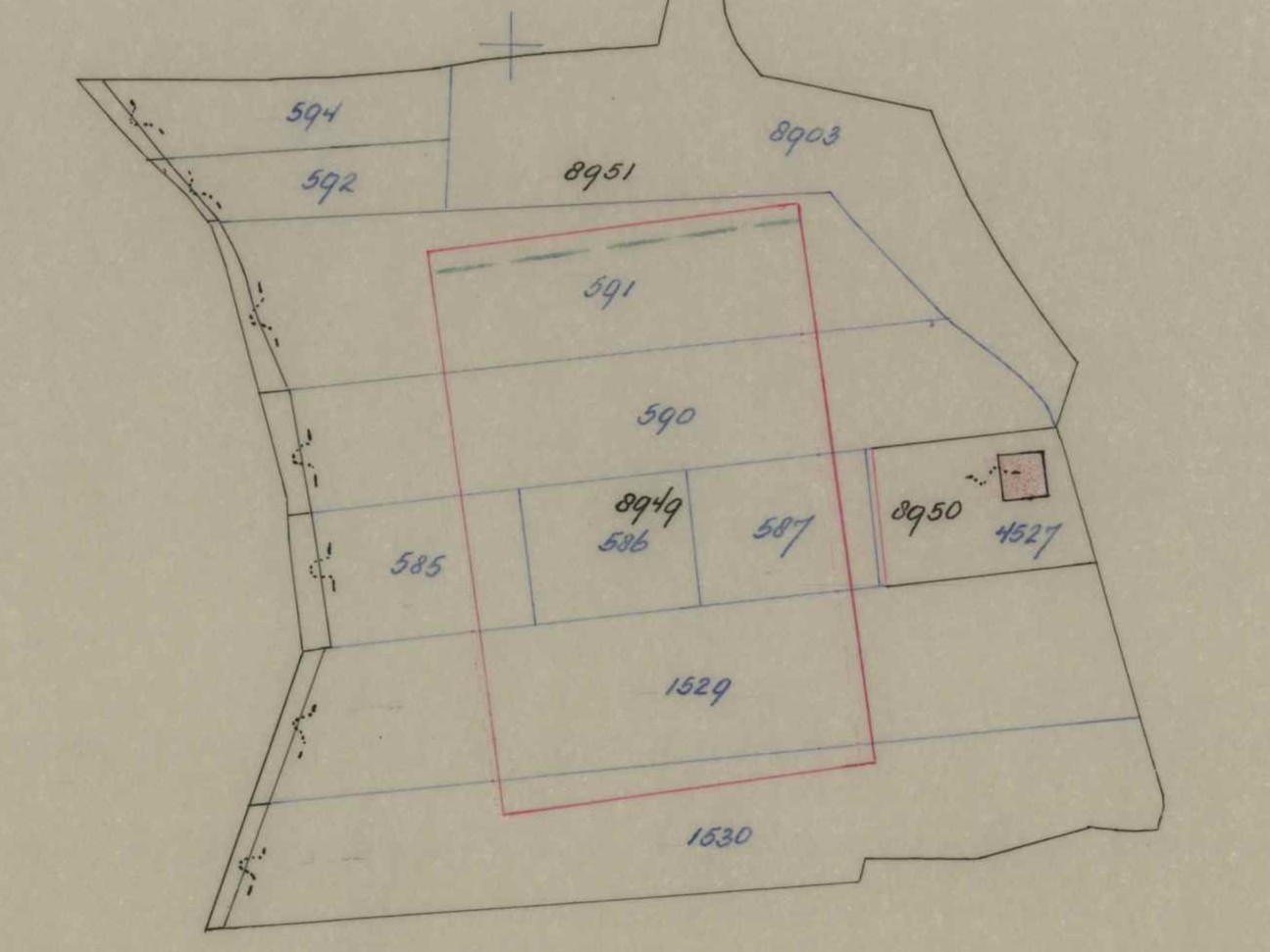 Slingelaan 33a, Aalten - Fragment kadastrale kaart, 1963