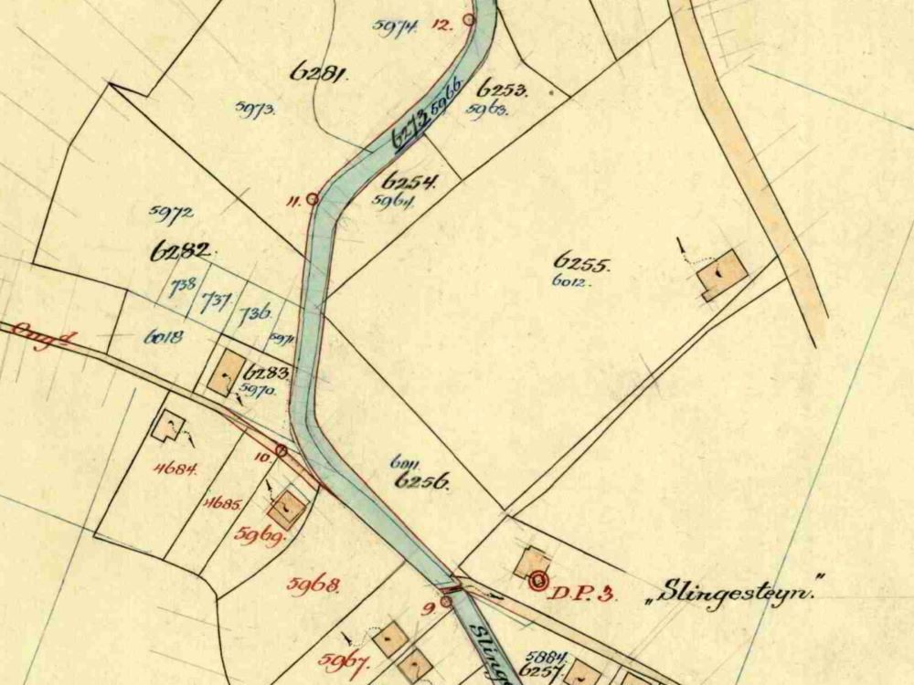 Slingesteyn, Aalten - Fragment kadastrale kaart, 1929