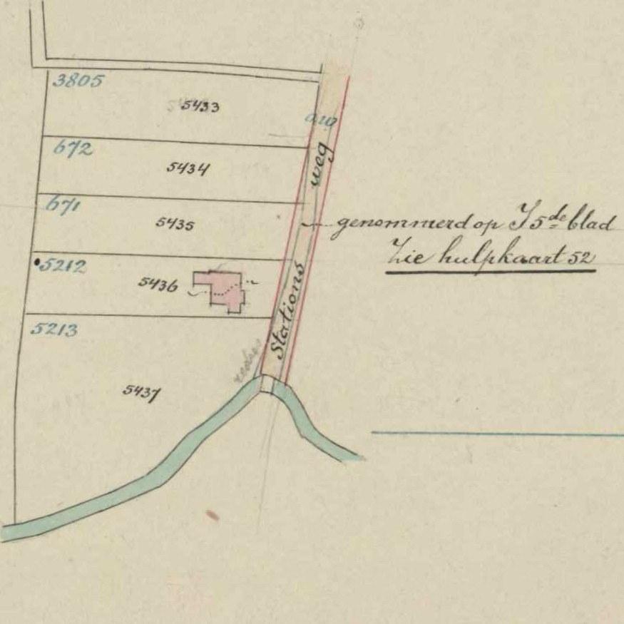 Stationsstraat 14, Aalten - Fragment kadastrale kaart, 1911