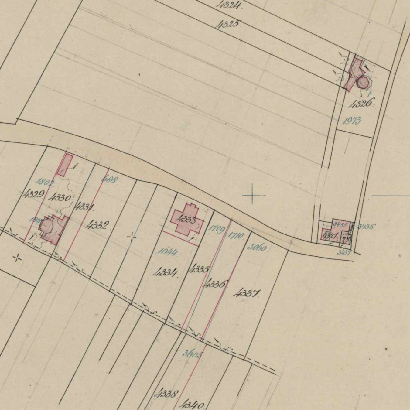 Varsseveldsestraatweg, Aalten - Fragment kadastrale kaart, 1889