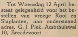 Ambthuiswal 10, Bredevoort (Piek) - Aaltensche Courant, 07-04-1939