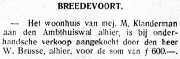 Ambthuiswal 8, Bredevoort (Klanderman) - Graafschapbode, 31-08-1938