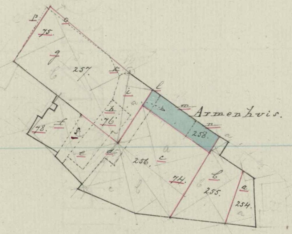 Almshouse Bredevoort – Fragment cadastral map, 1847