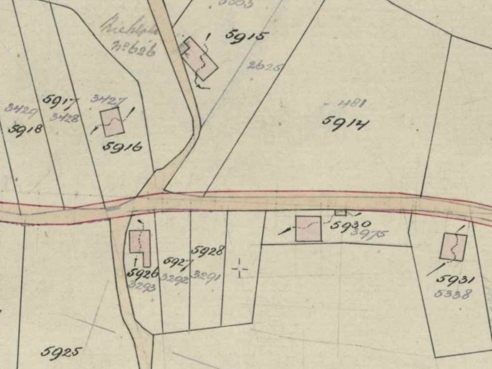 Adm. de Ruyterstraat 102, Aalten - Fragment Kadastrale kaart 1921