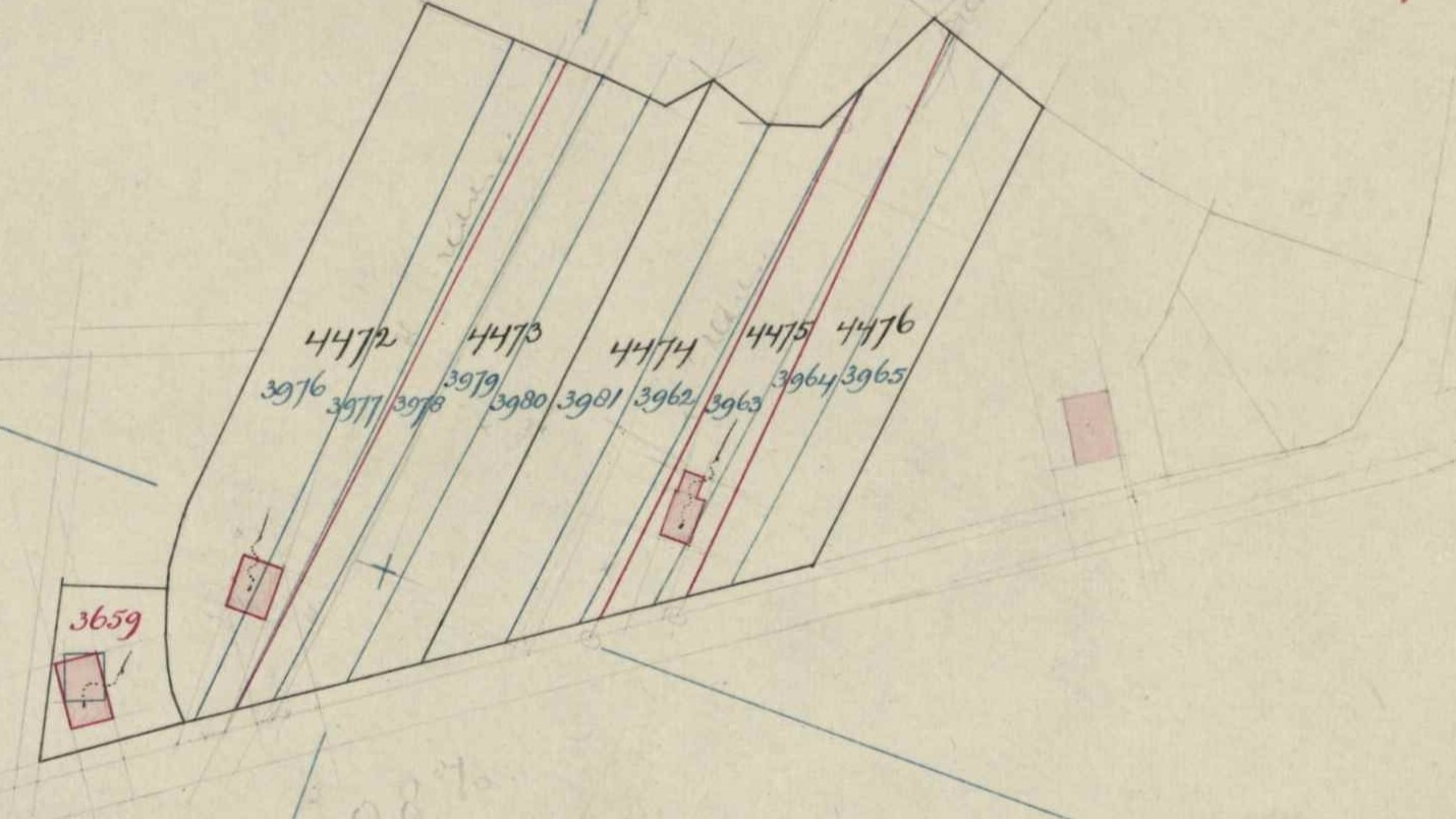 Bredevoortsestraatweg, Dale - Fragment kadastrale kaart, 1928