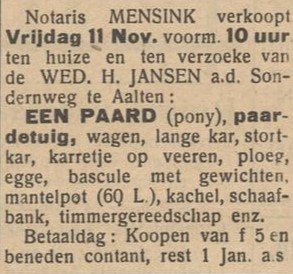 Wed. Jansen, Sondernweg - De Graafschapper, 04-11-1921