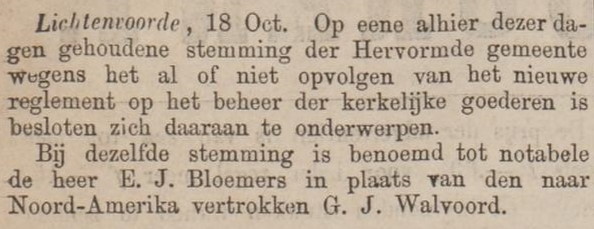 Zutphensche Courant, 20 October 1870 - G.J. Walvoord
