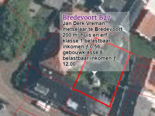 't Zand 11, Bredevoort - Kadaster 1832