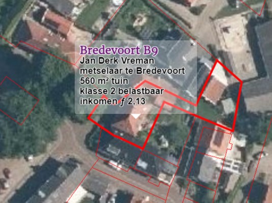 't Zand 11, Bredevoort - Kadaster 1832