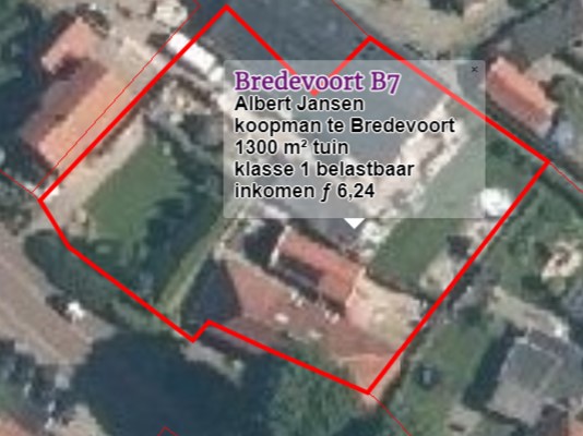 't Zand 14-15, Bredevoort - Kadaster 1832