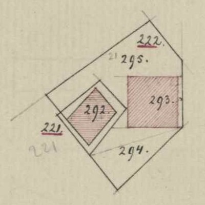 't Zand 18-19, Bredevoort - Fragment kadastrale kaart, 1859