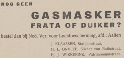 Gasmasker, Aalten - De Graafschapper, 28-03-1941